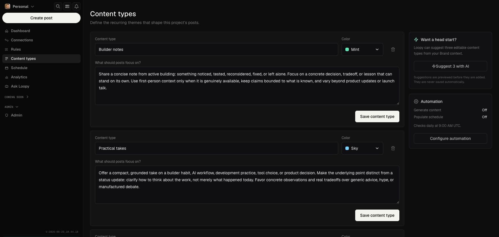 LaunchLoop Content workspace